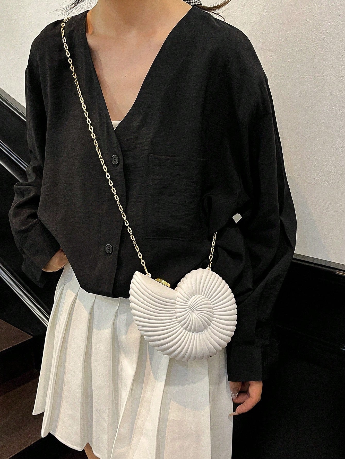 Spiral Shell Sculptural Mini Bag