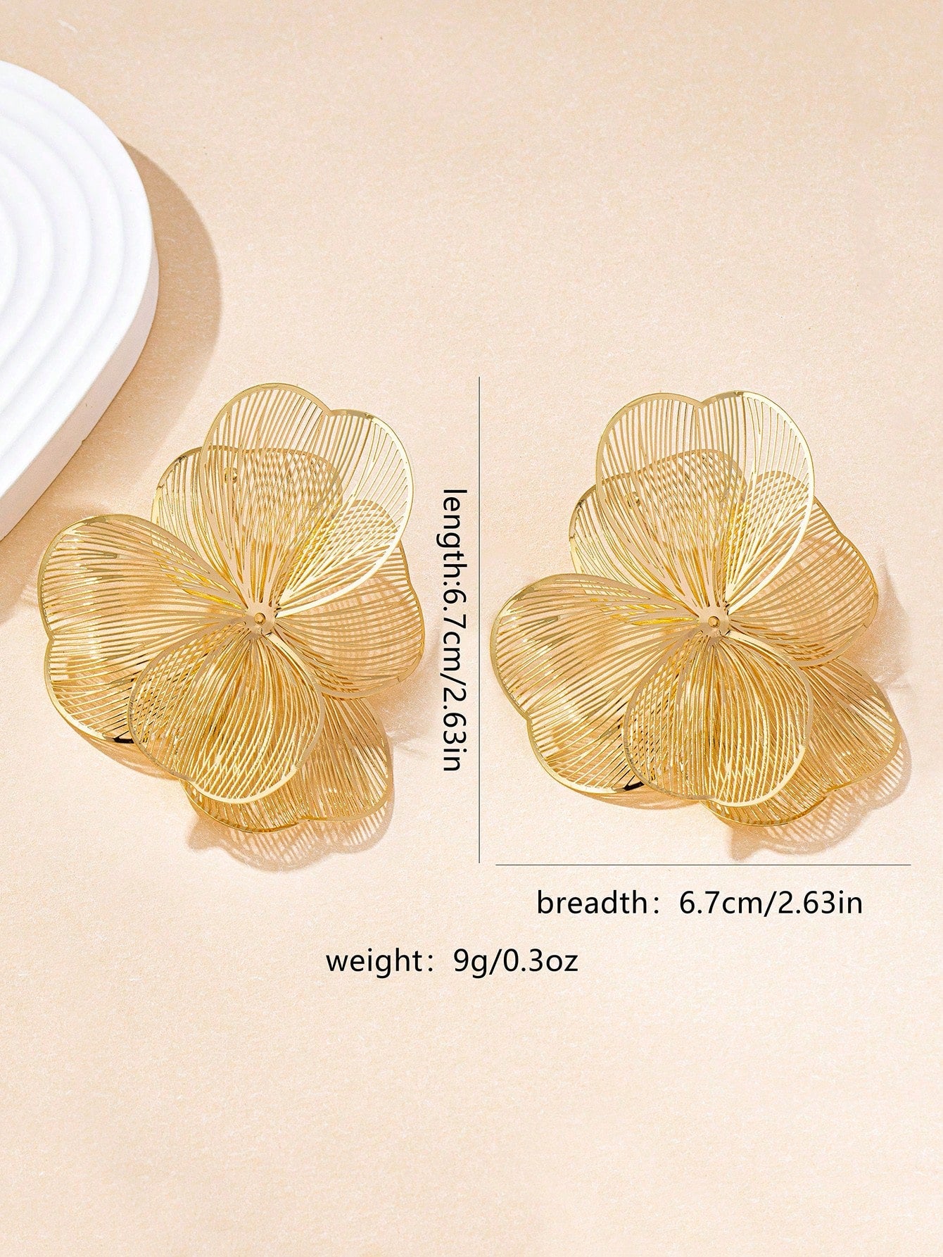 Gold-Plated Floral Pendant Earrings