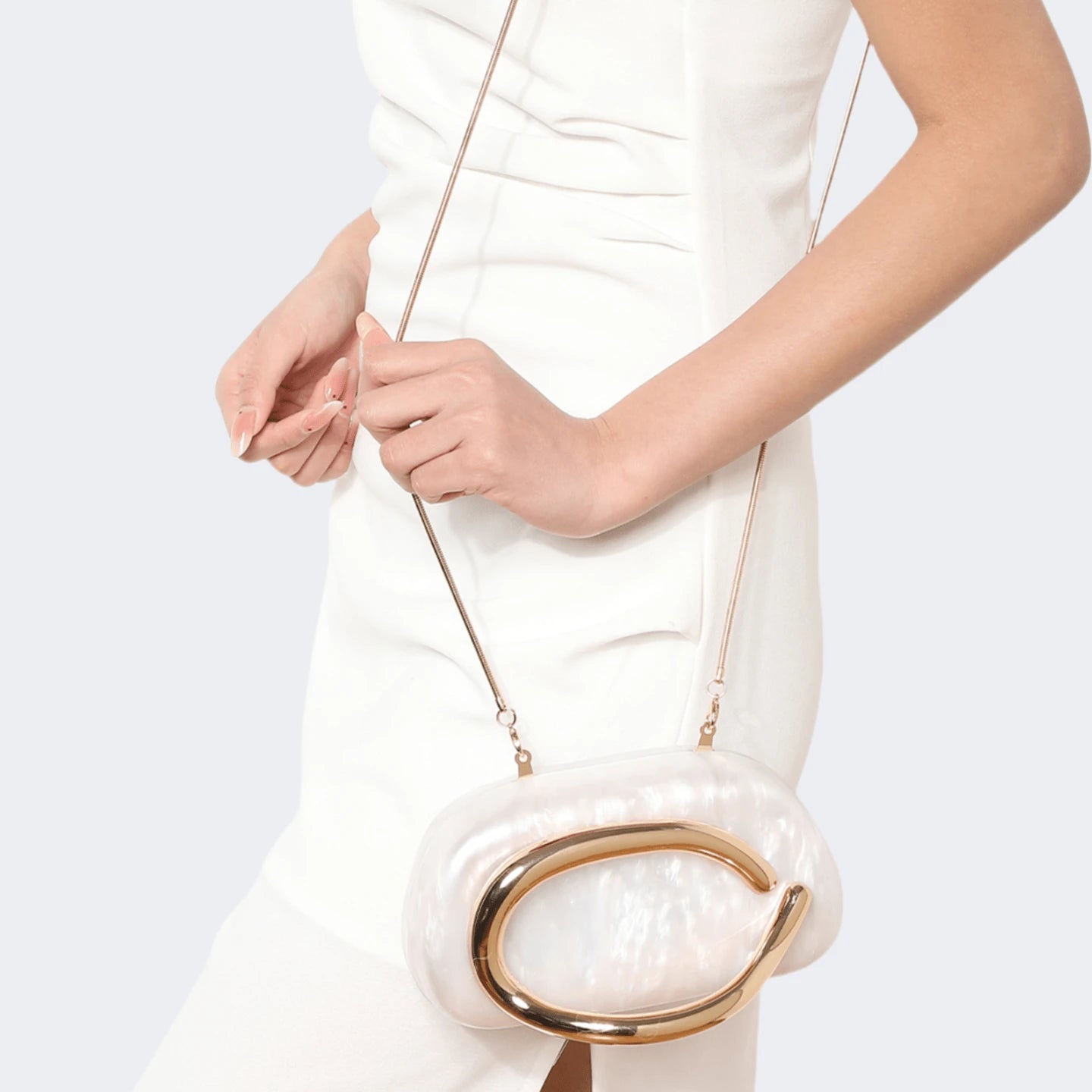 Pearl Curve Sculptural Clutch