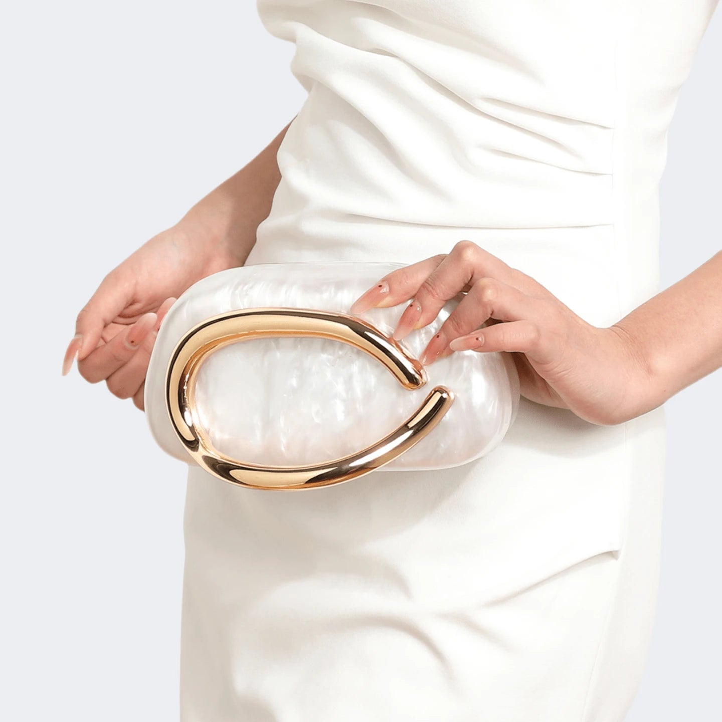 Pearl Curve Sculptural Clutch