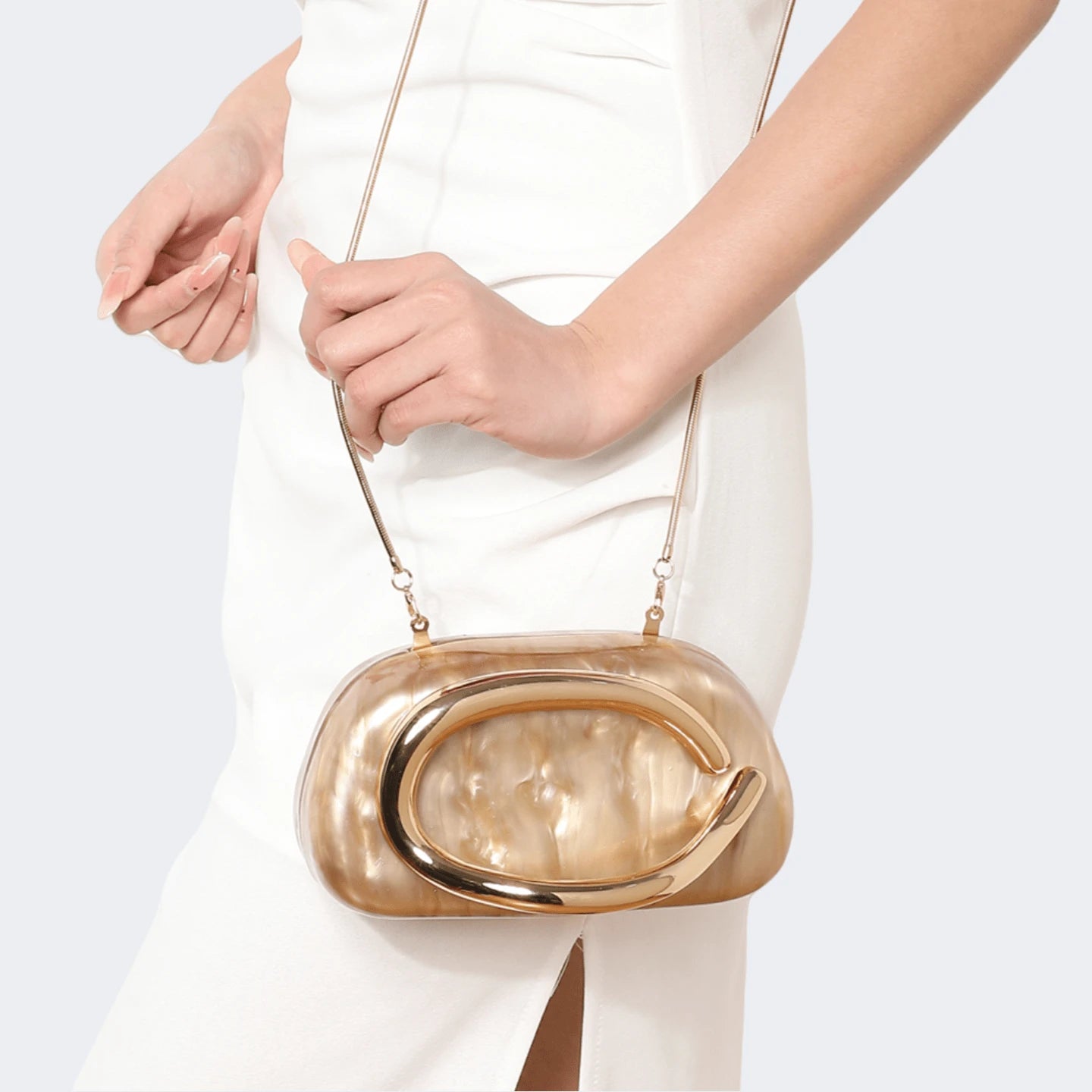 Pearl Curve Sculptural Clutch