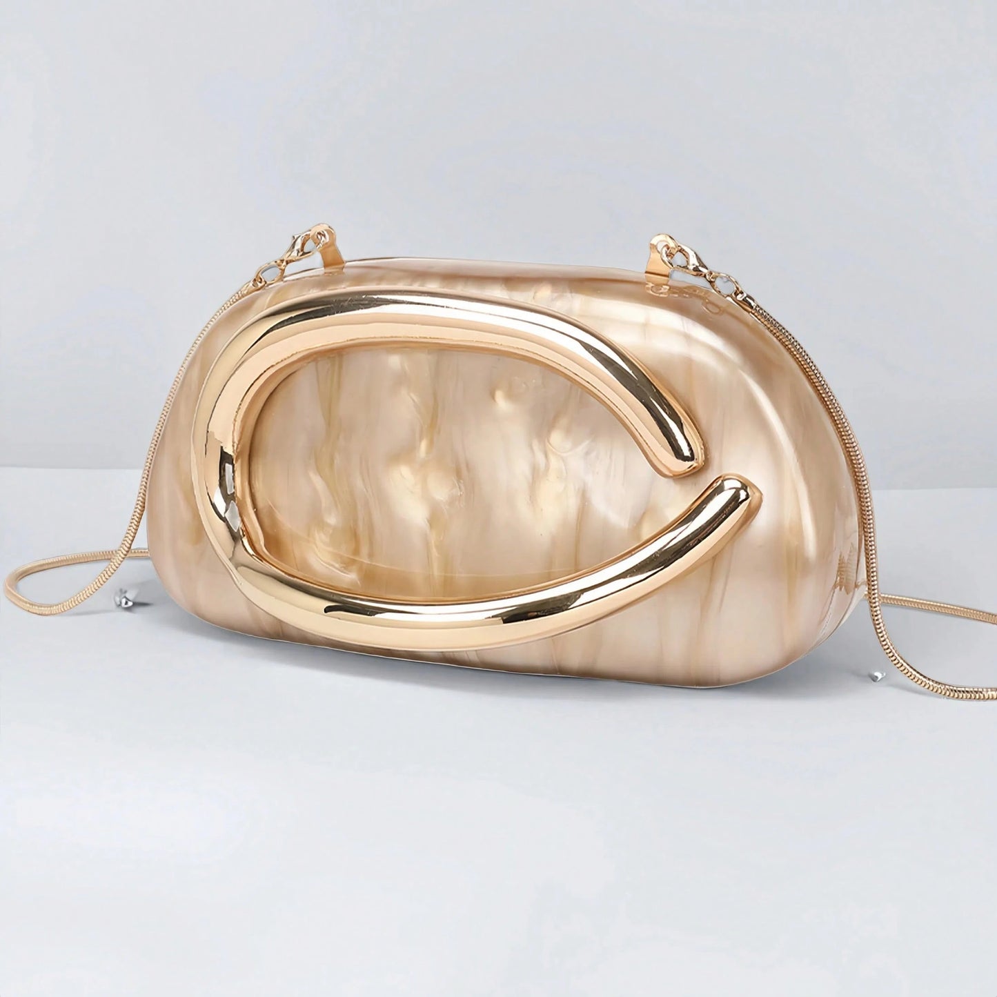Pearl Curve Sculptural Clutch