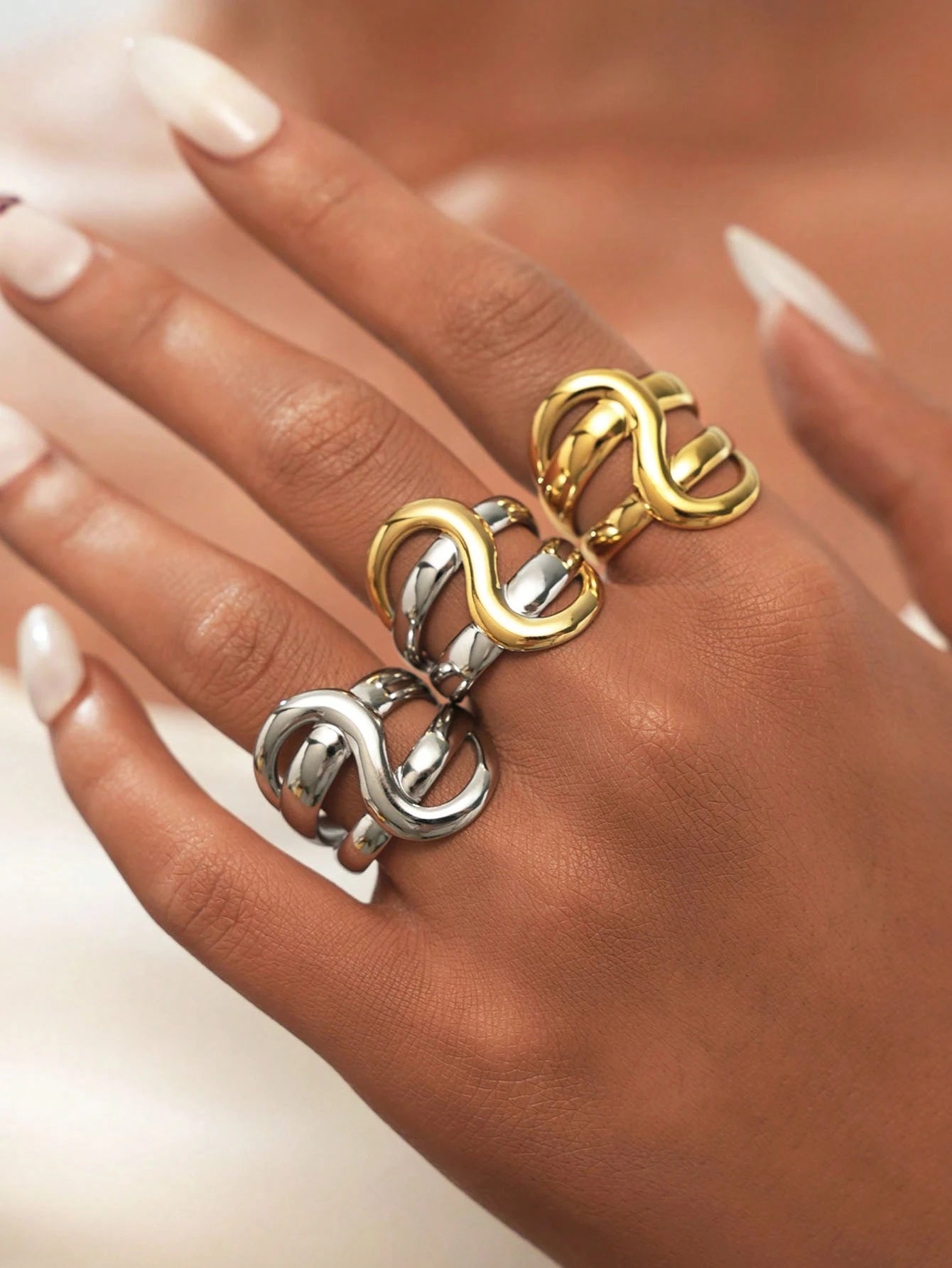 Eclipse Sculptural Adjustable Ring