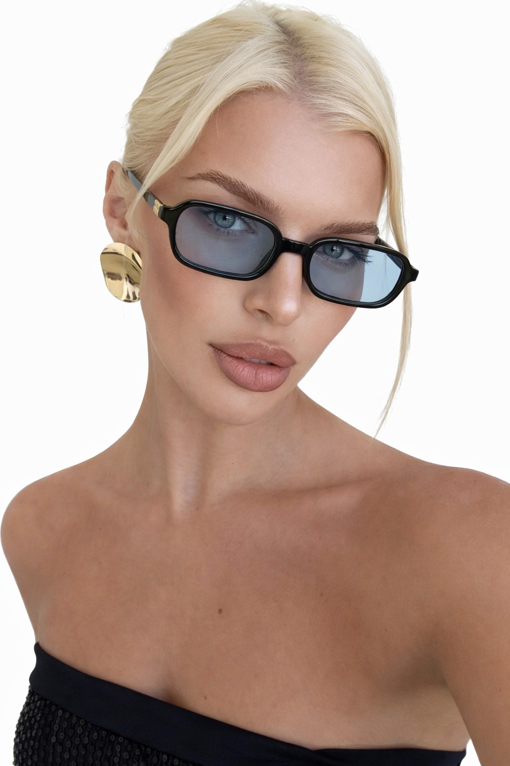 Noir Eclipse Rectangular Sunglasses