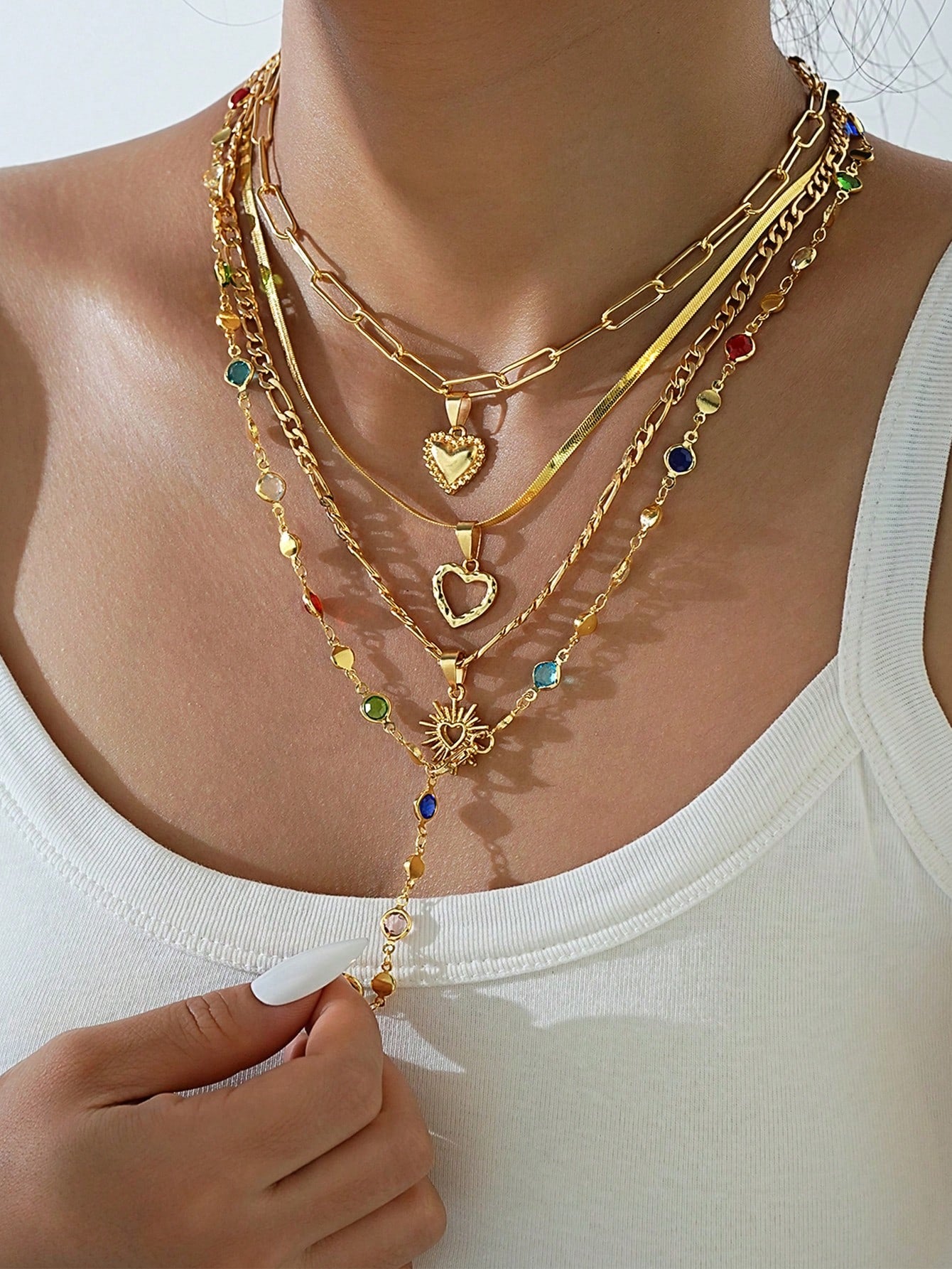 Eternal Amour Quad-Layered Y-Necklace