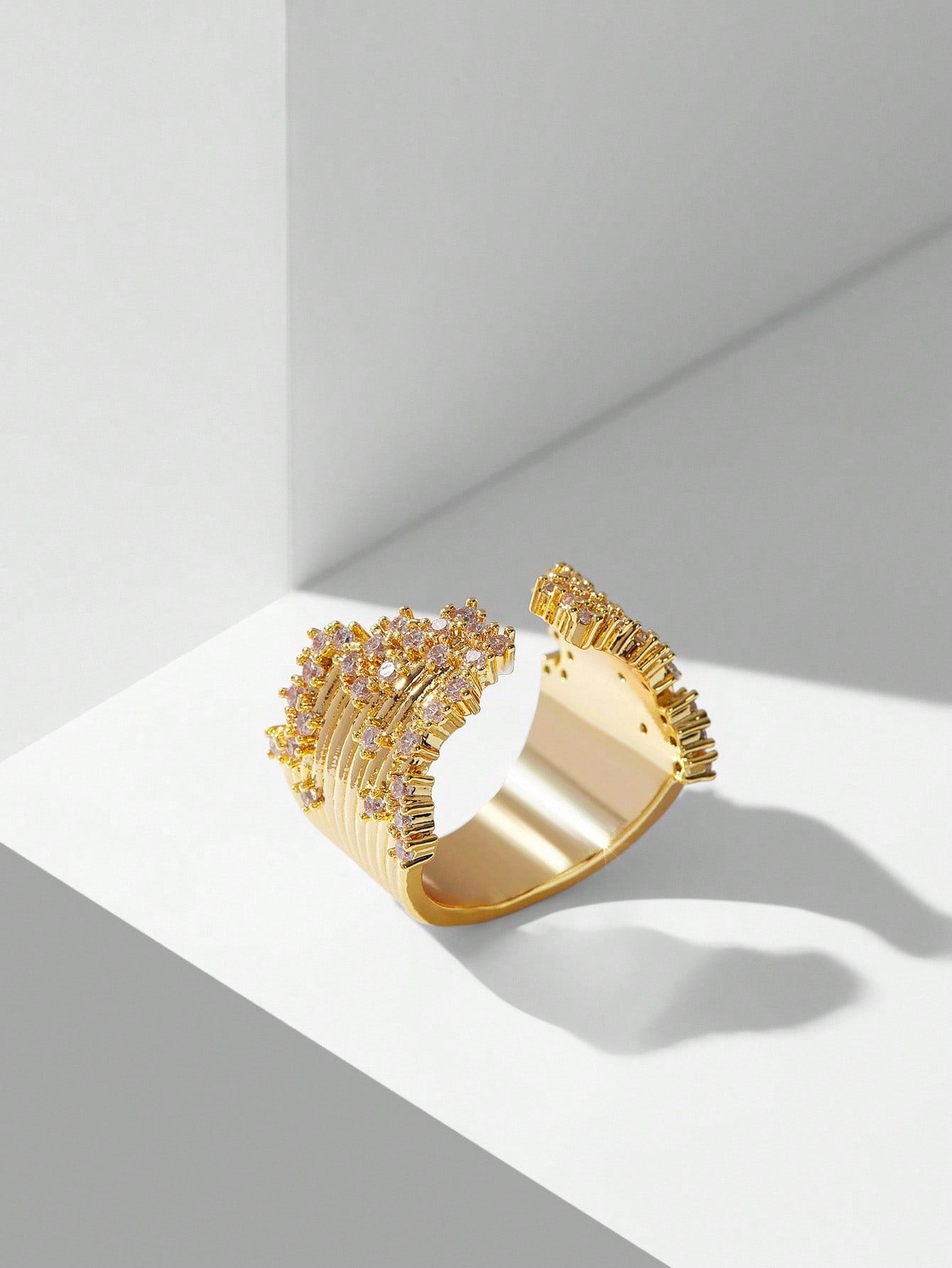 Pearl Accent Gold Statement Ring