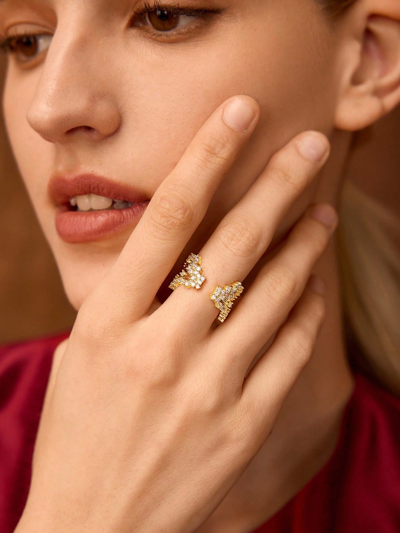 Pearl Accent Gold Statement Ring