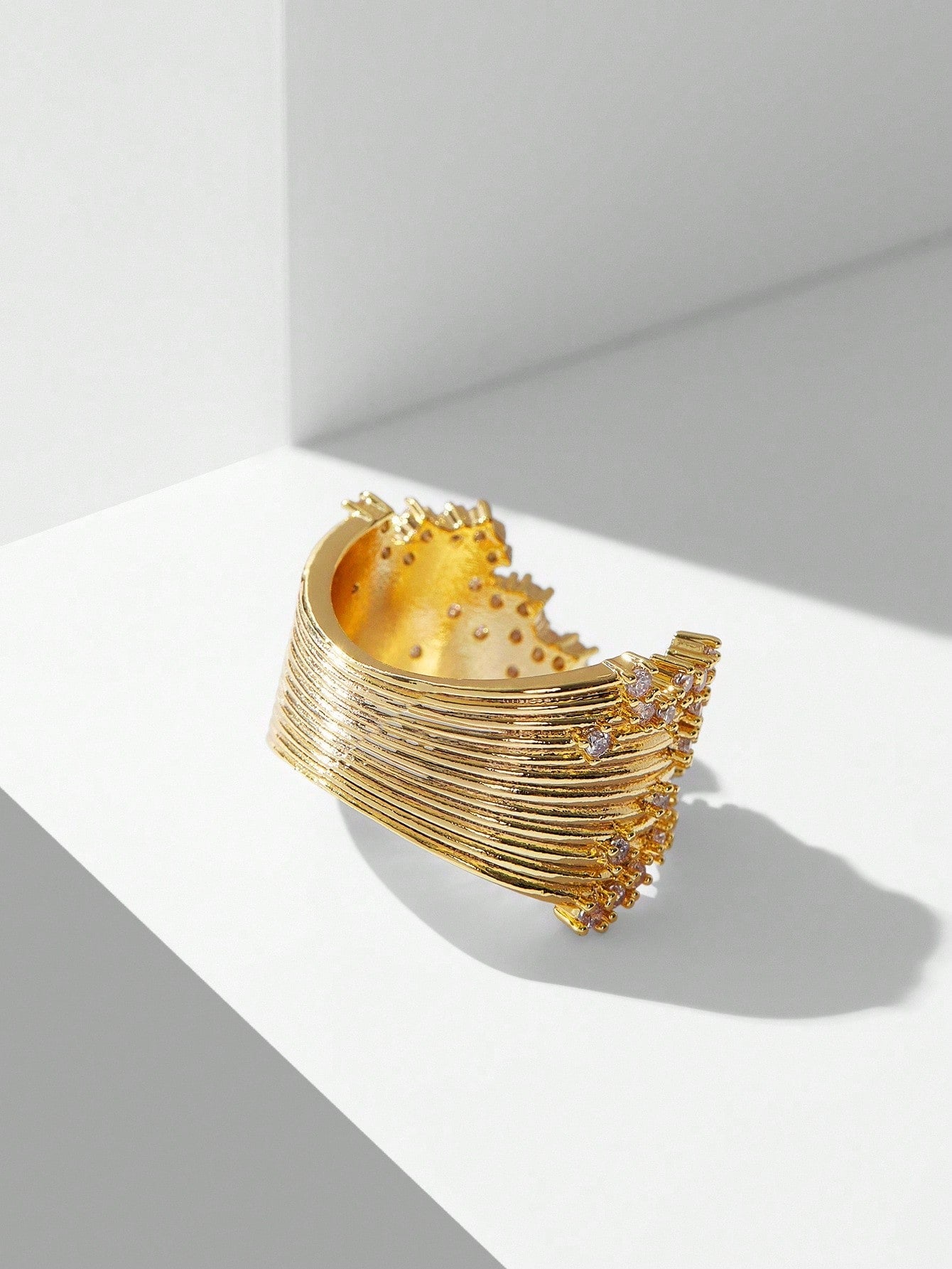 Pearl Accent Gold Statement Ring