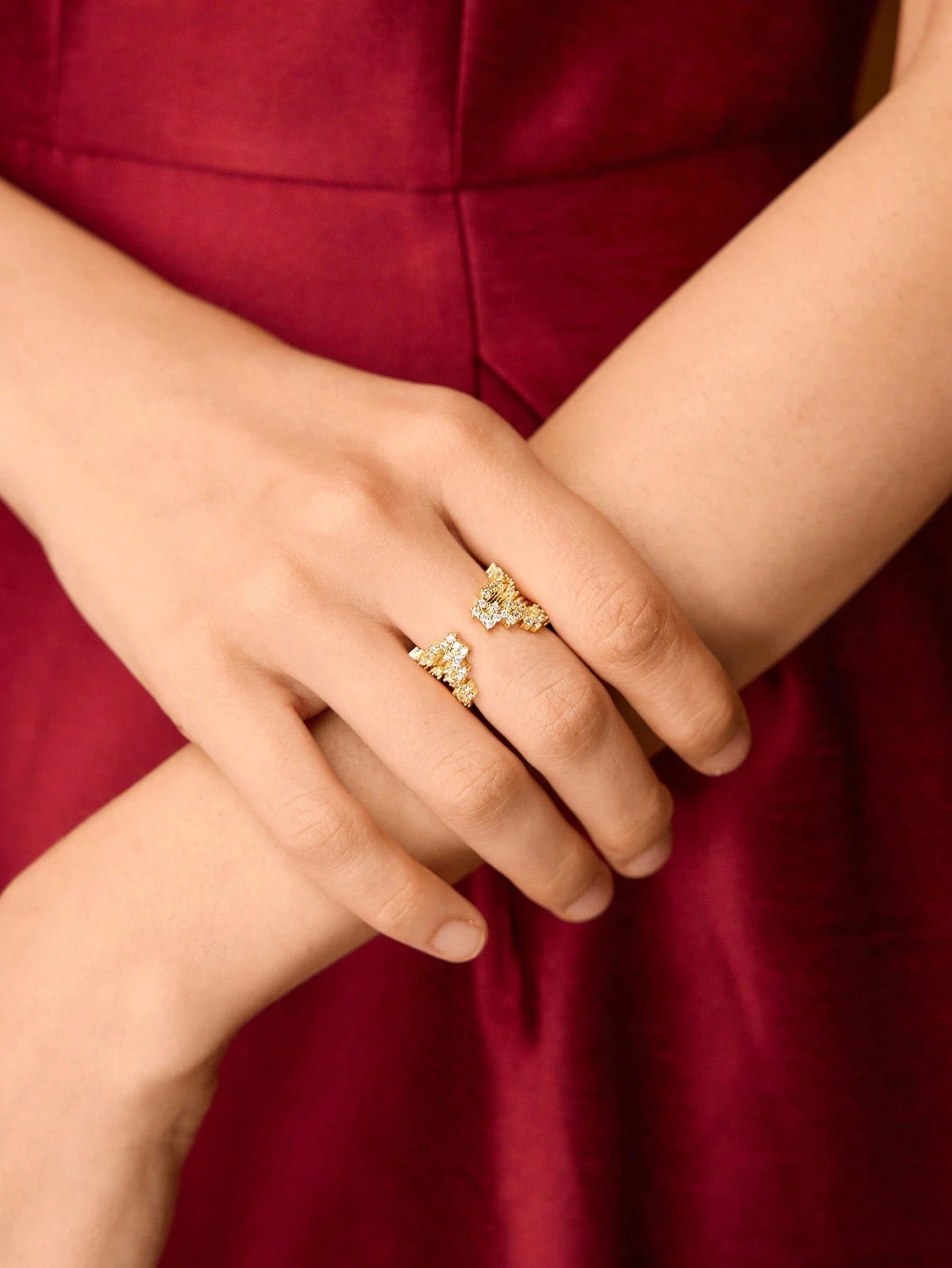 Pearl Accent Gold Statement Ring