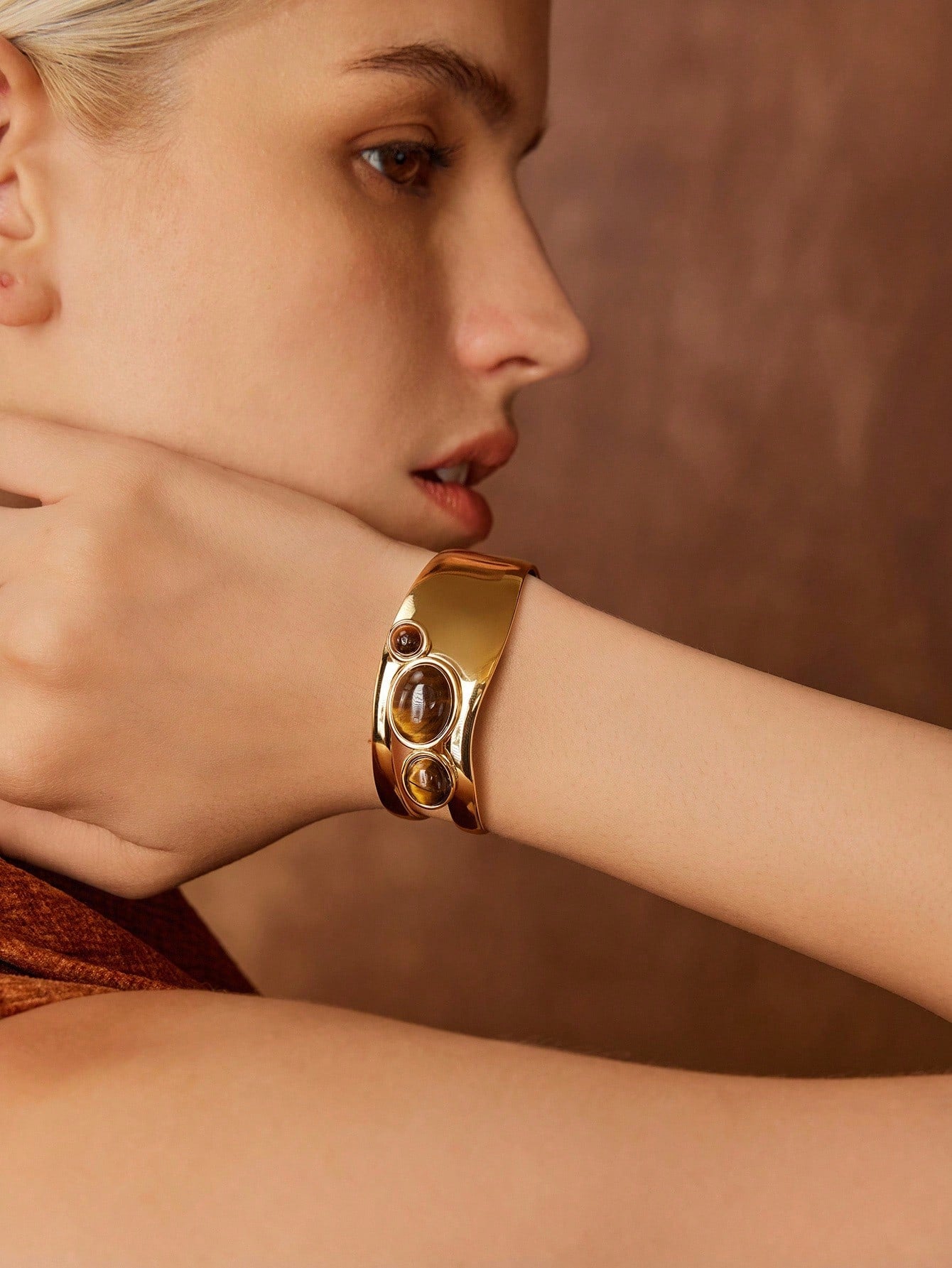 Sculpted Stone Cuff Bracelet