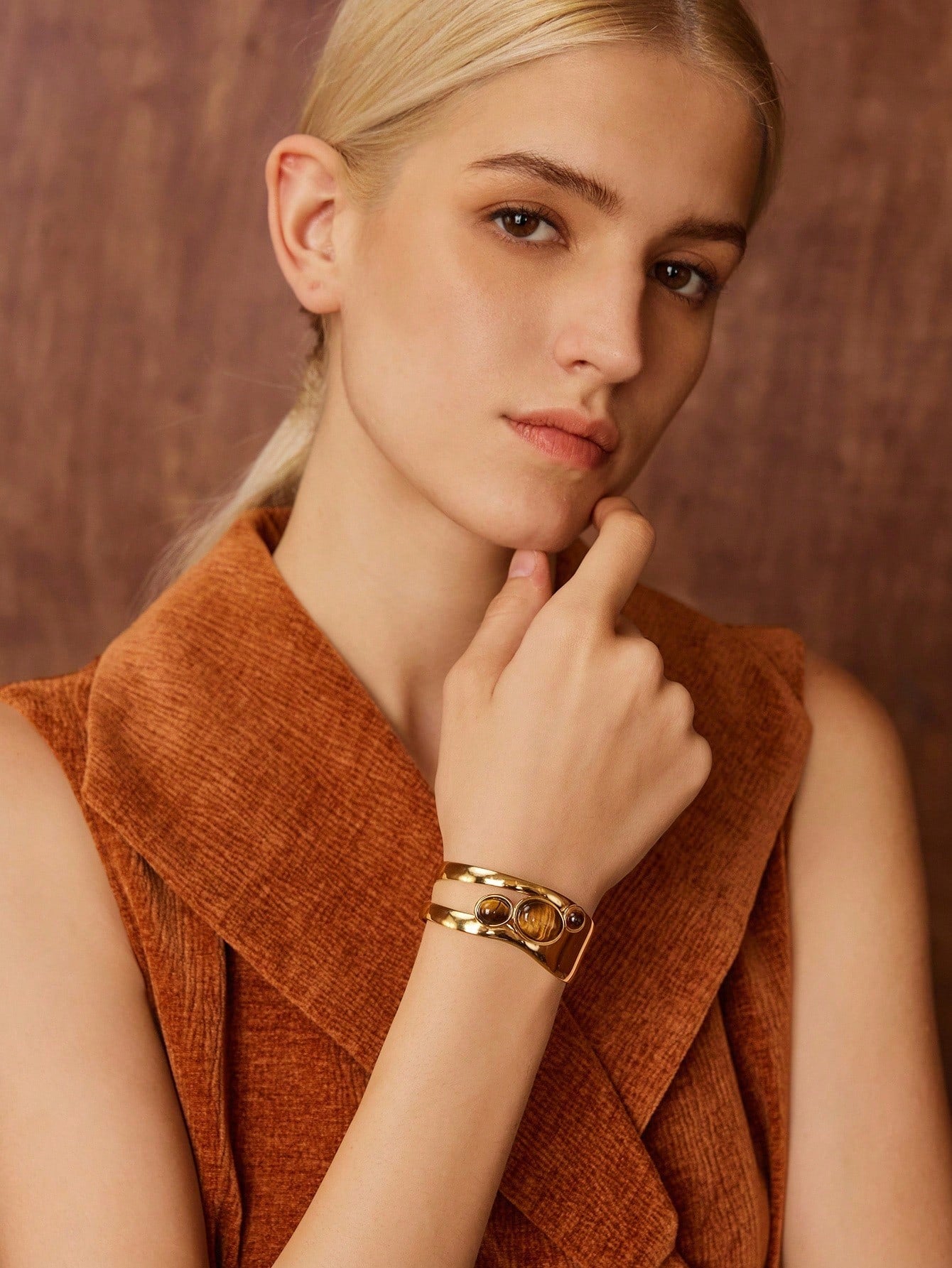 Sculpted Stone Cuff Bracelet