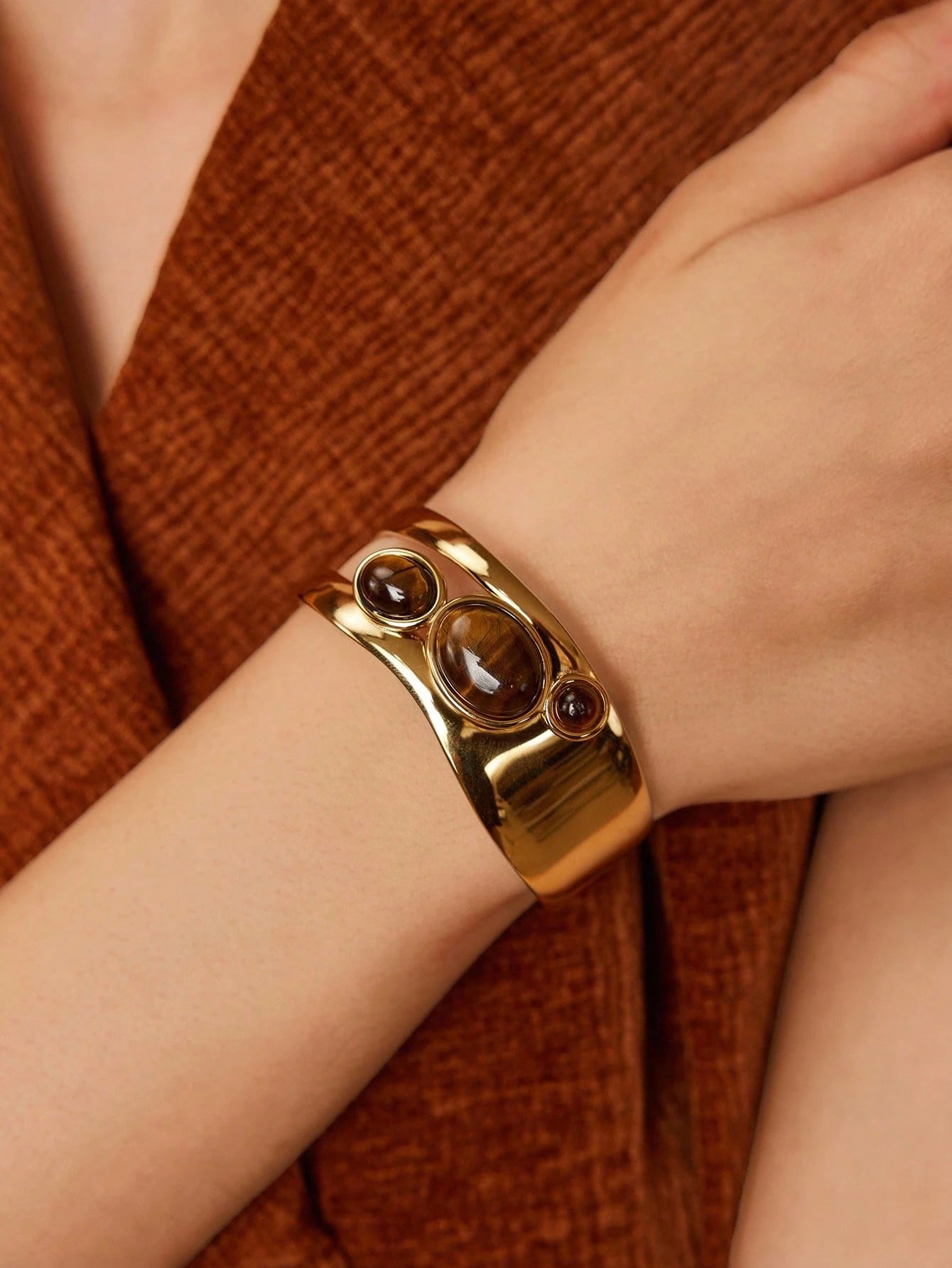 Sculpted Stone Cuff Bracelet