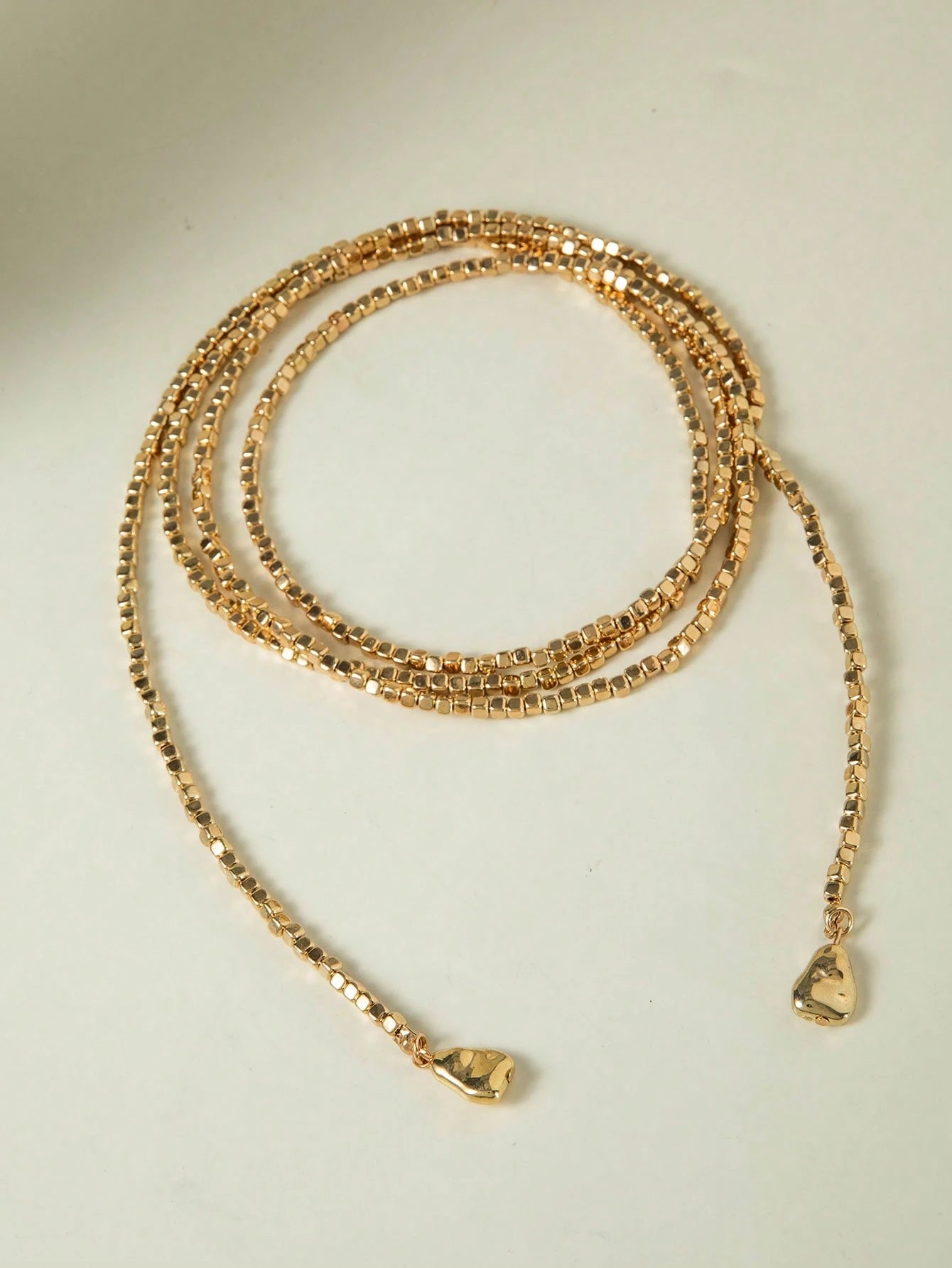 Asymmetrical Layered Y Chain Necklace with Drop Pendant