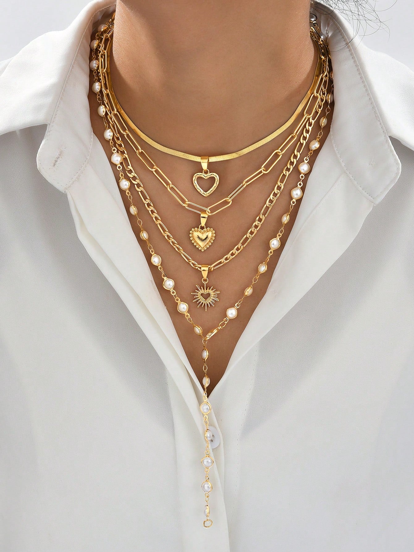 Eternal Amour Quad-Layered Y-Necklace