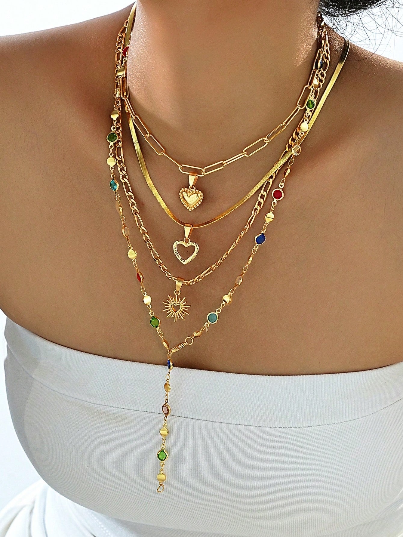 Eternal Amour Quad-Layered Y-Necklace