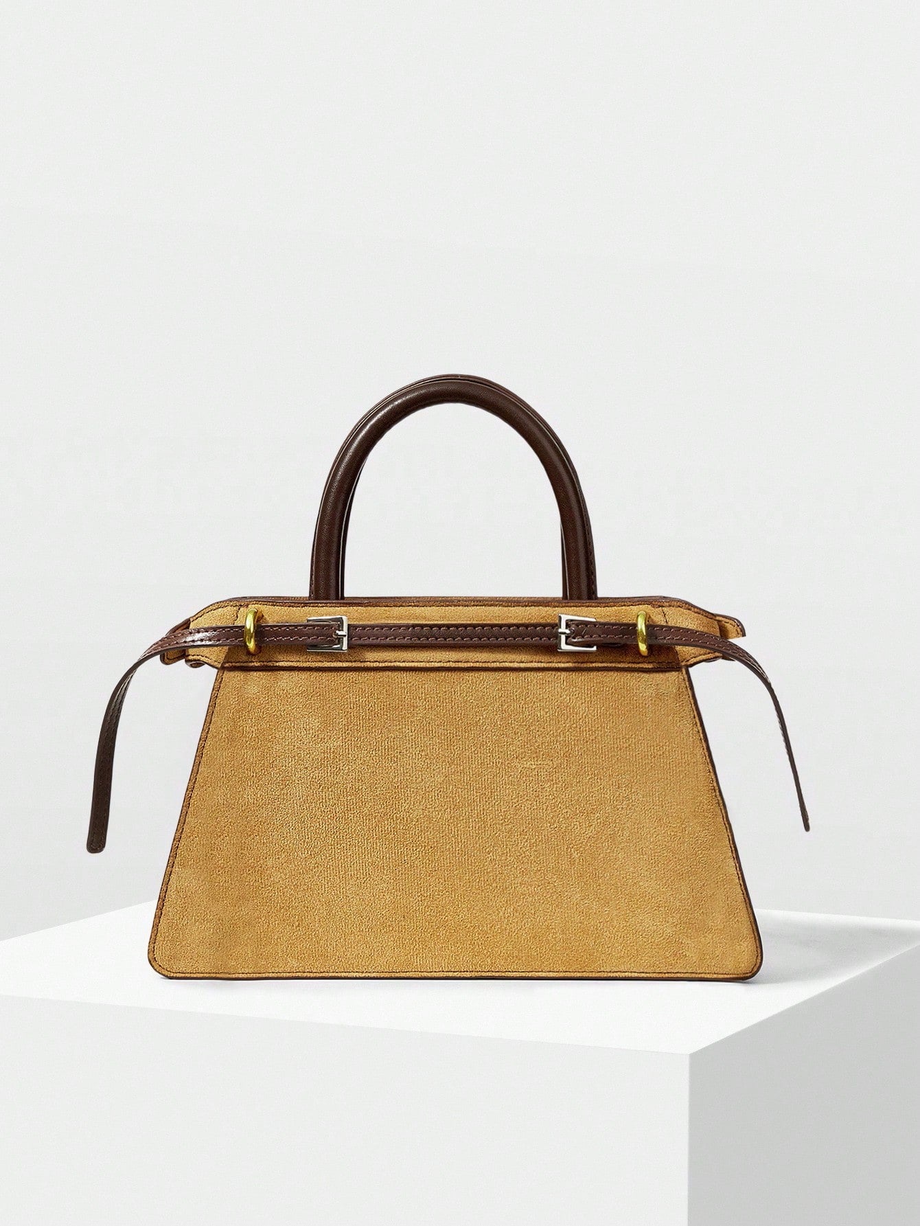 Structured Leather Top-Handle Bag