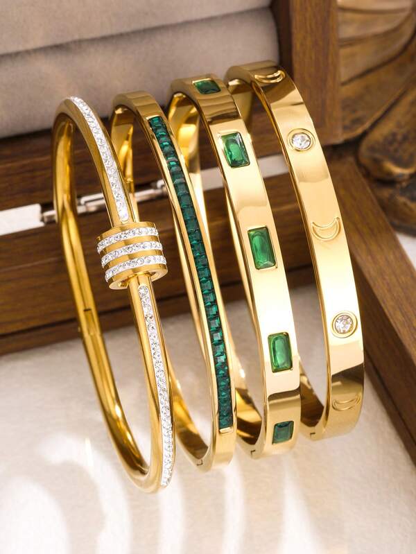 Golden Radiance™ – 4-Piece Gold-Plated Bangle Set