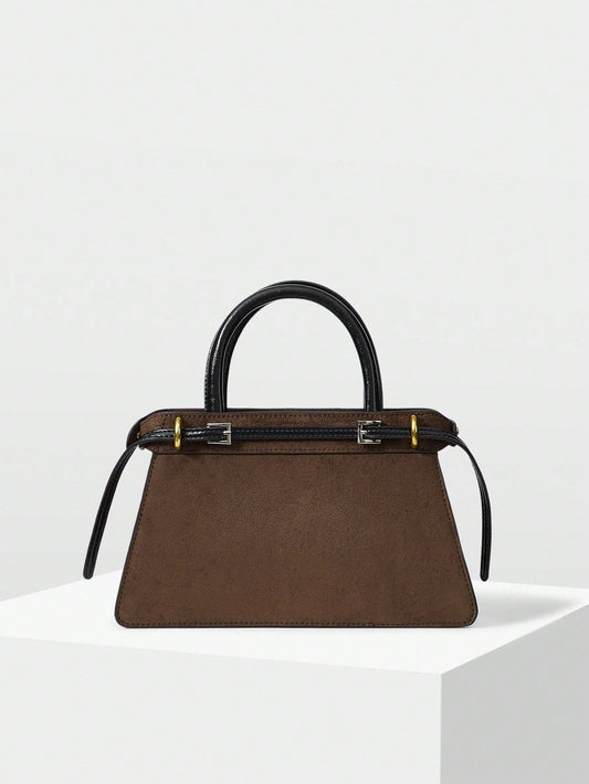 Structured Leather Top-Handle Bag