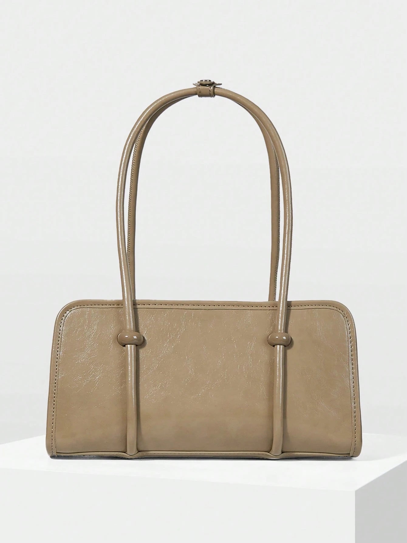 Structured Croc-Embossed Shoulder Bag