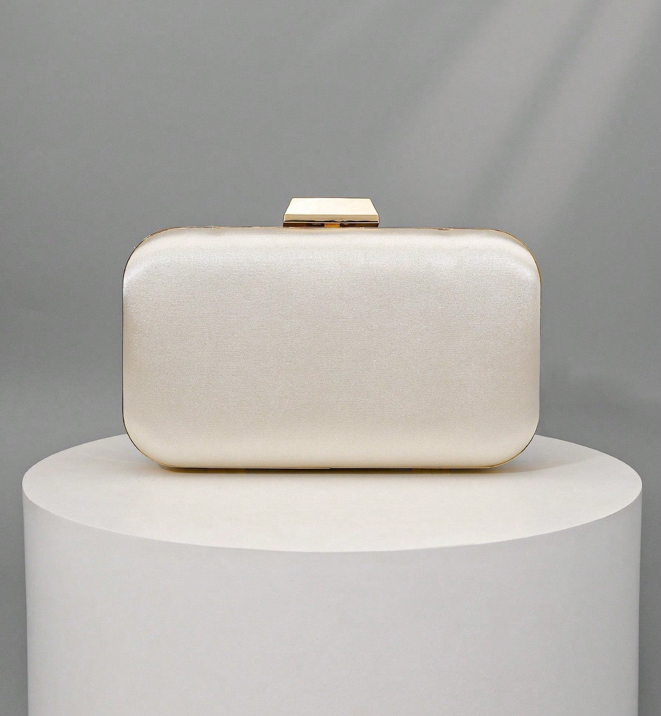 Pleated Satin Evening Clutch