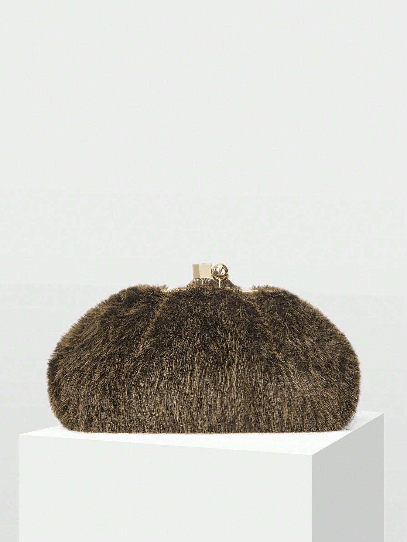 Faux Fur Statement Clutch – Editorial Evening Bag