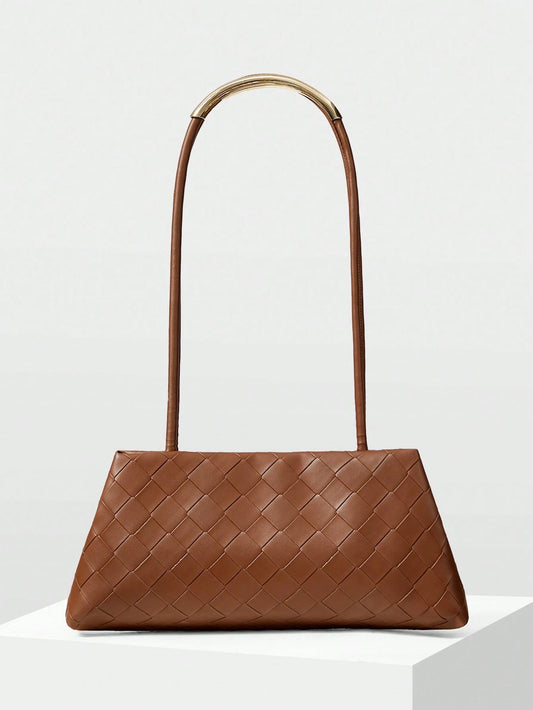 Sculpted Leather Top-Handle Bag