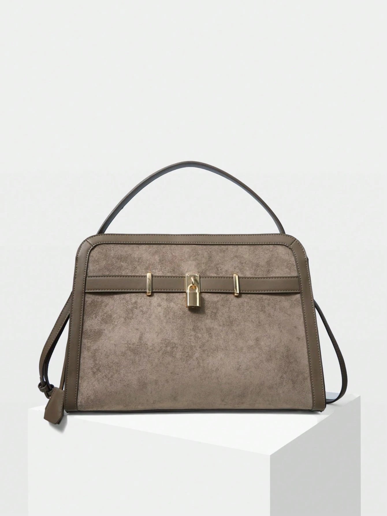 Structured Suede Shoulder Bag – Modern Heritage Statement