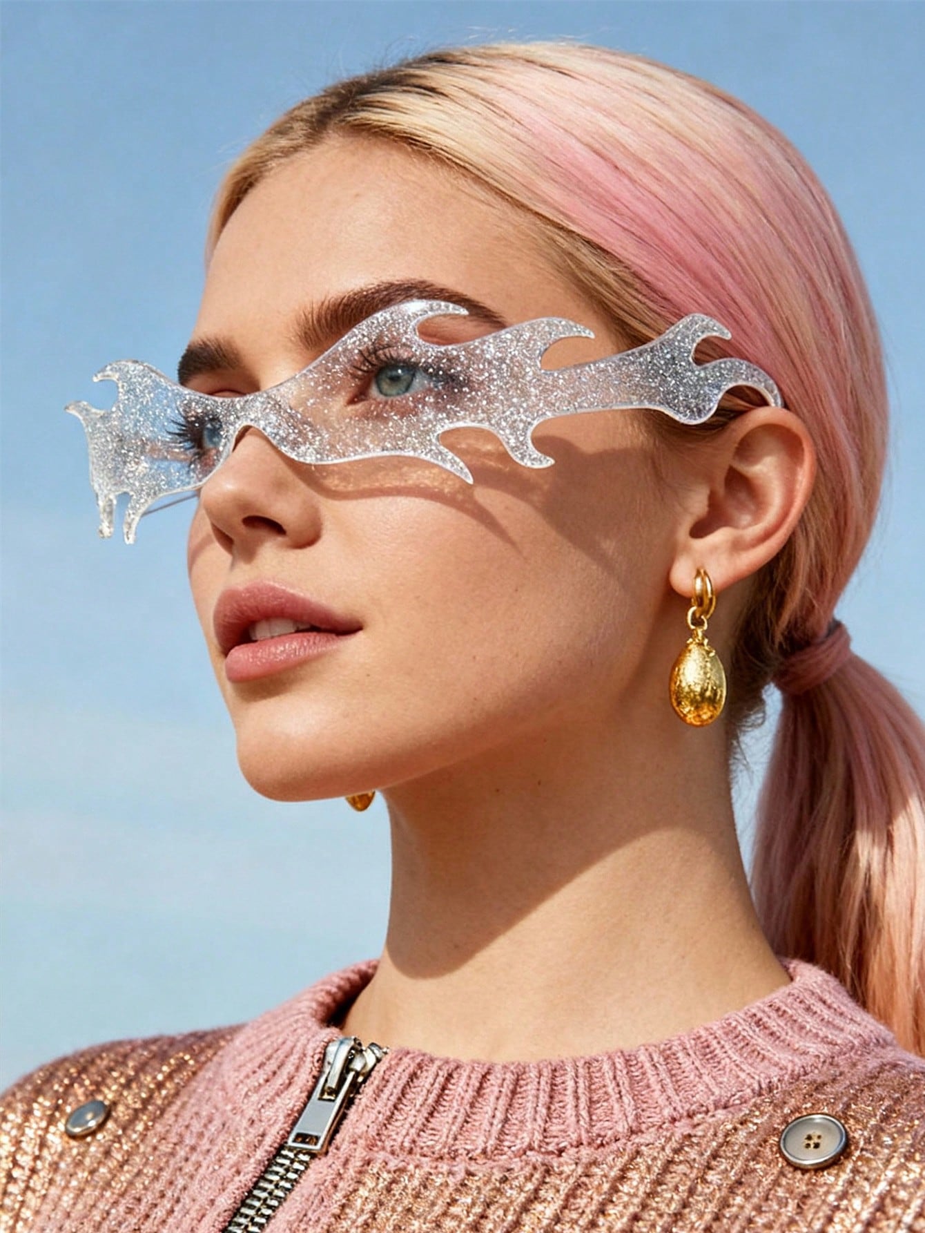 Flame Aura Shield Sunglasses