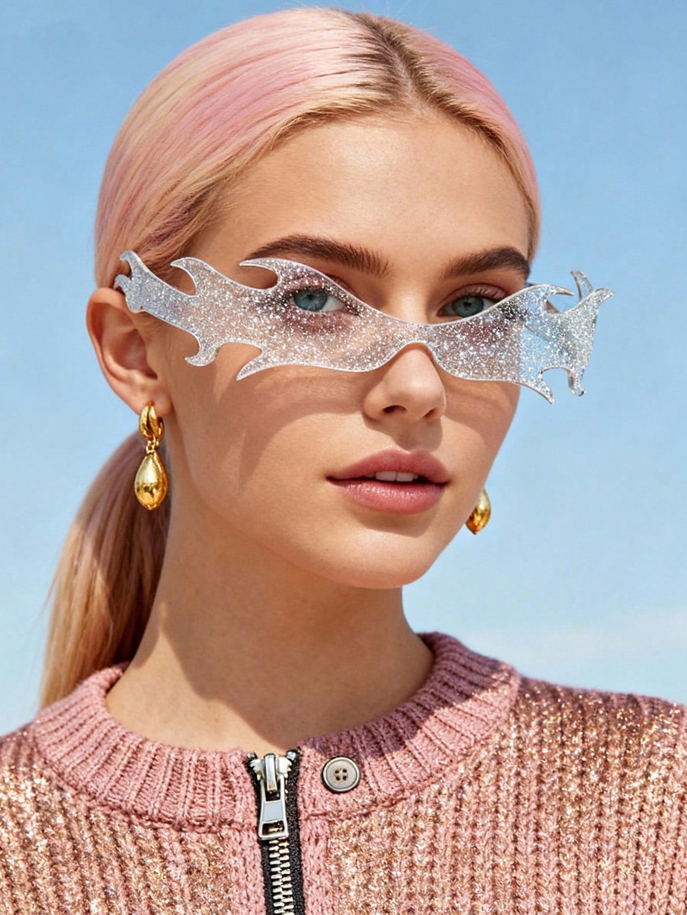 Flame Aura Shield Sunglasses