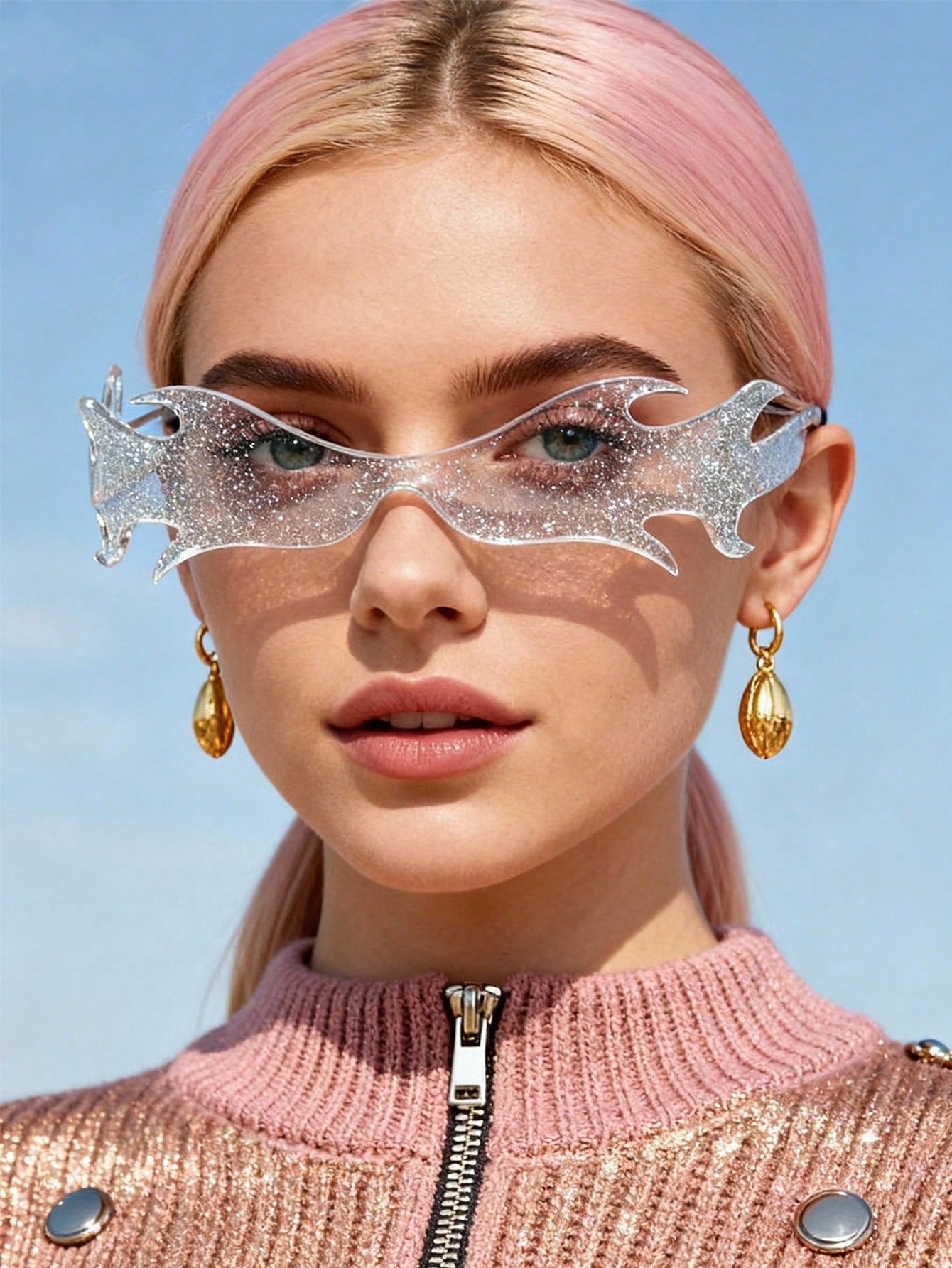 Flame Aura Shield Sunglasses