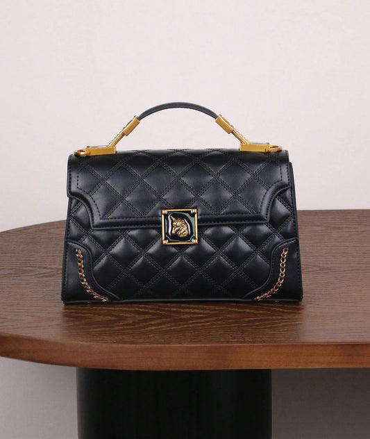 Luxury Quilted Top-Handle Bag