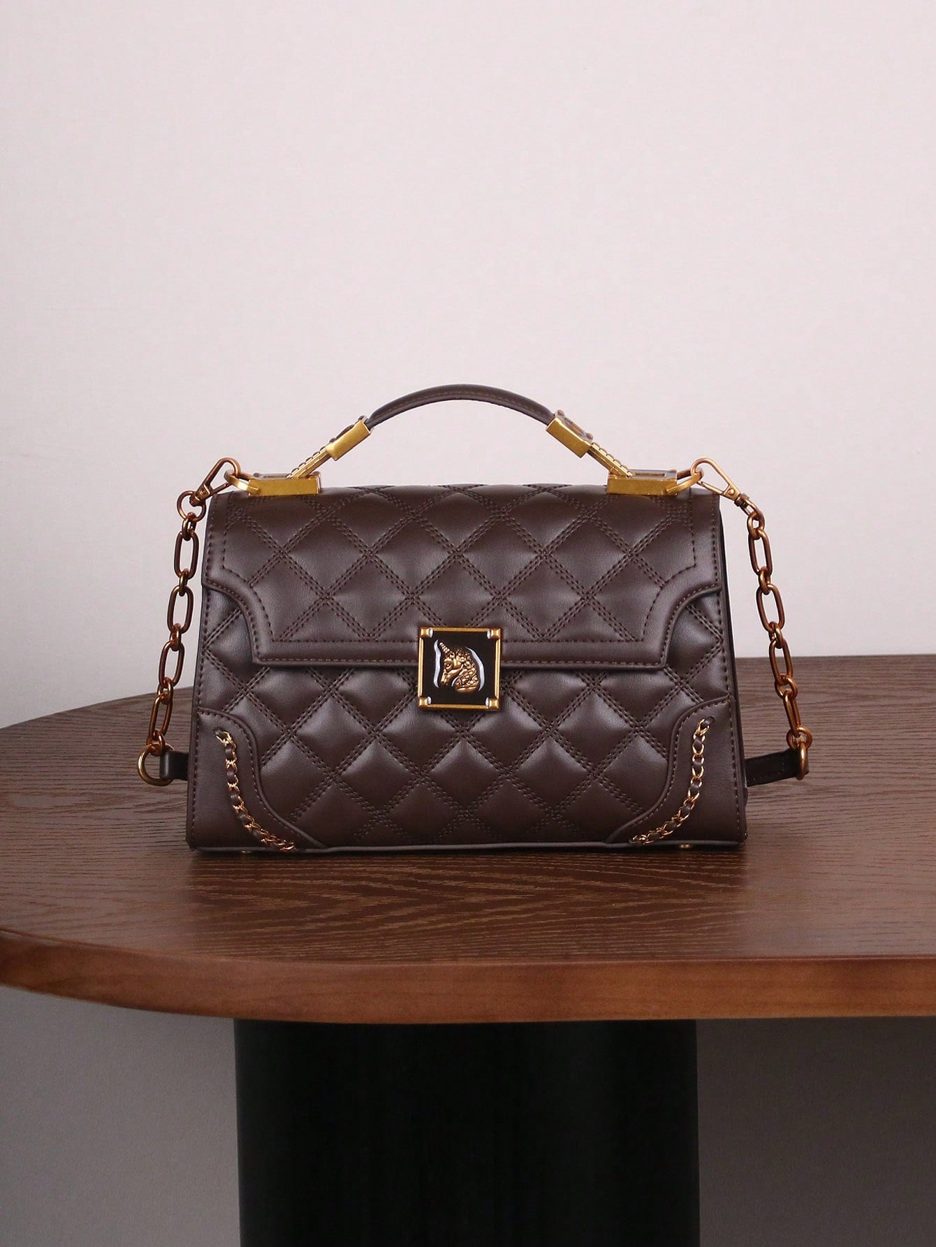Luxury Quilted Top-Handle Bag