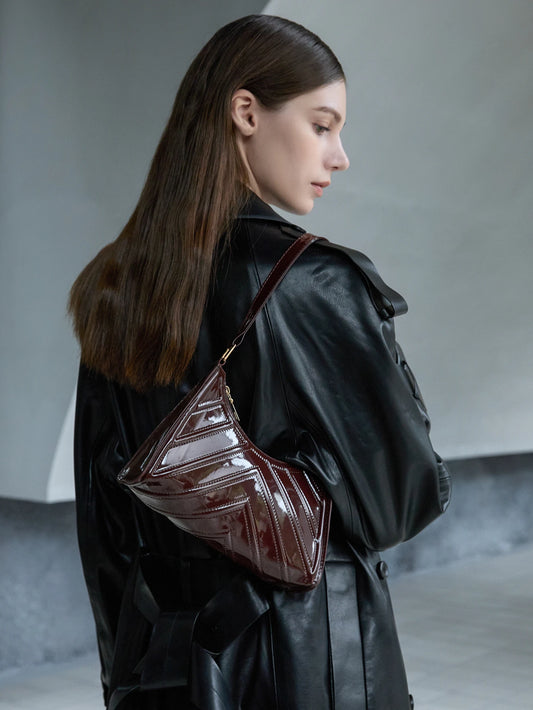Glossy Sculpted Mini Shoulder Bag