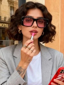 Parisian Noir Square Sunglasses