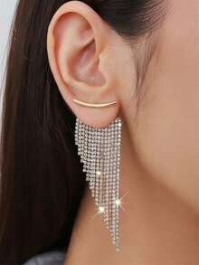 Luxury Crystal Tassel Pendant Earrings