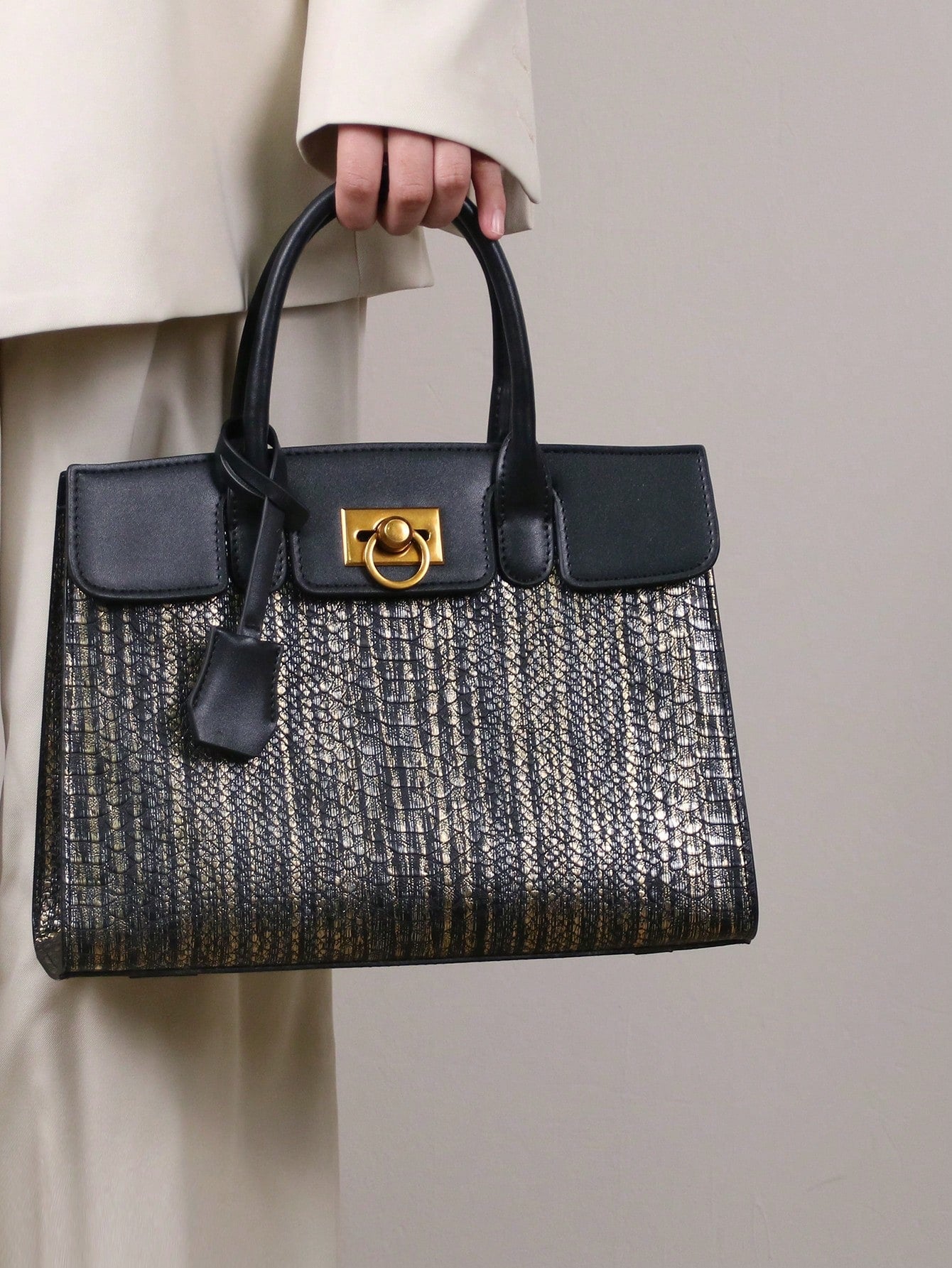 Structured Top Handle Luxury Bag