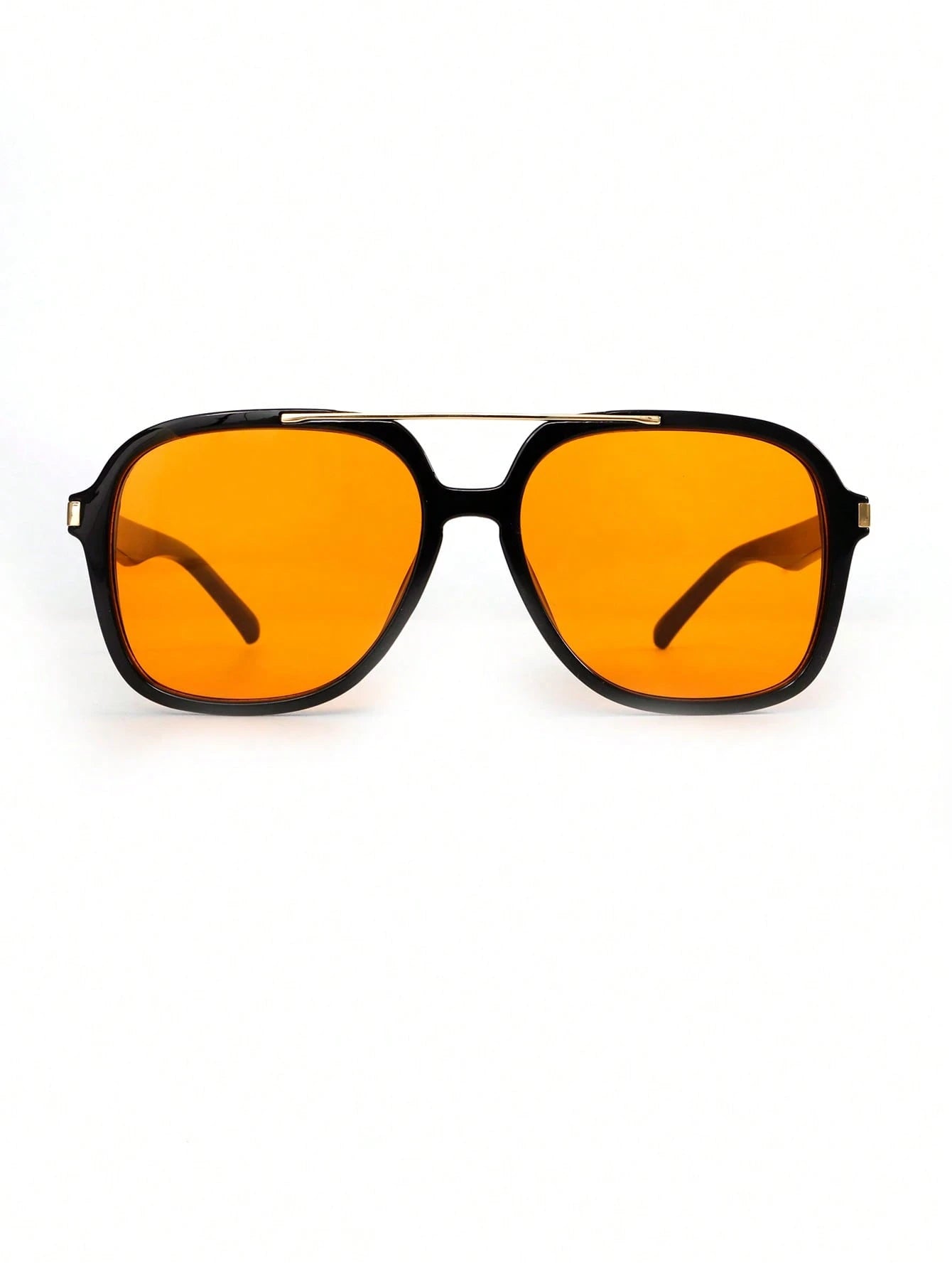Aurelia Noir – Gold Accent Square Sunglasses