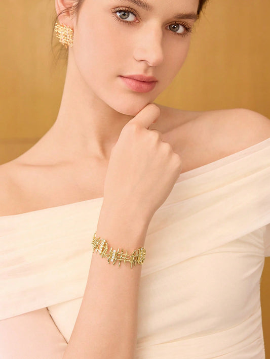 Crystal Link Statement Bracelet