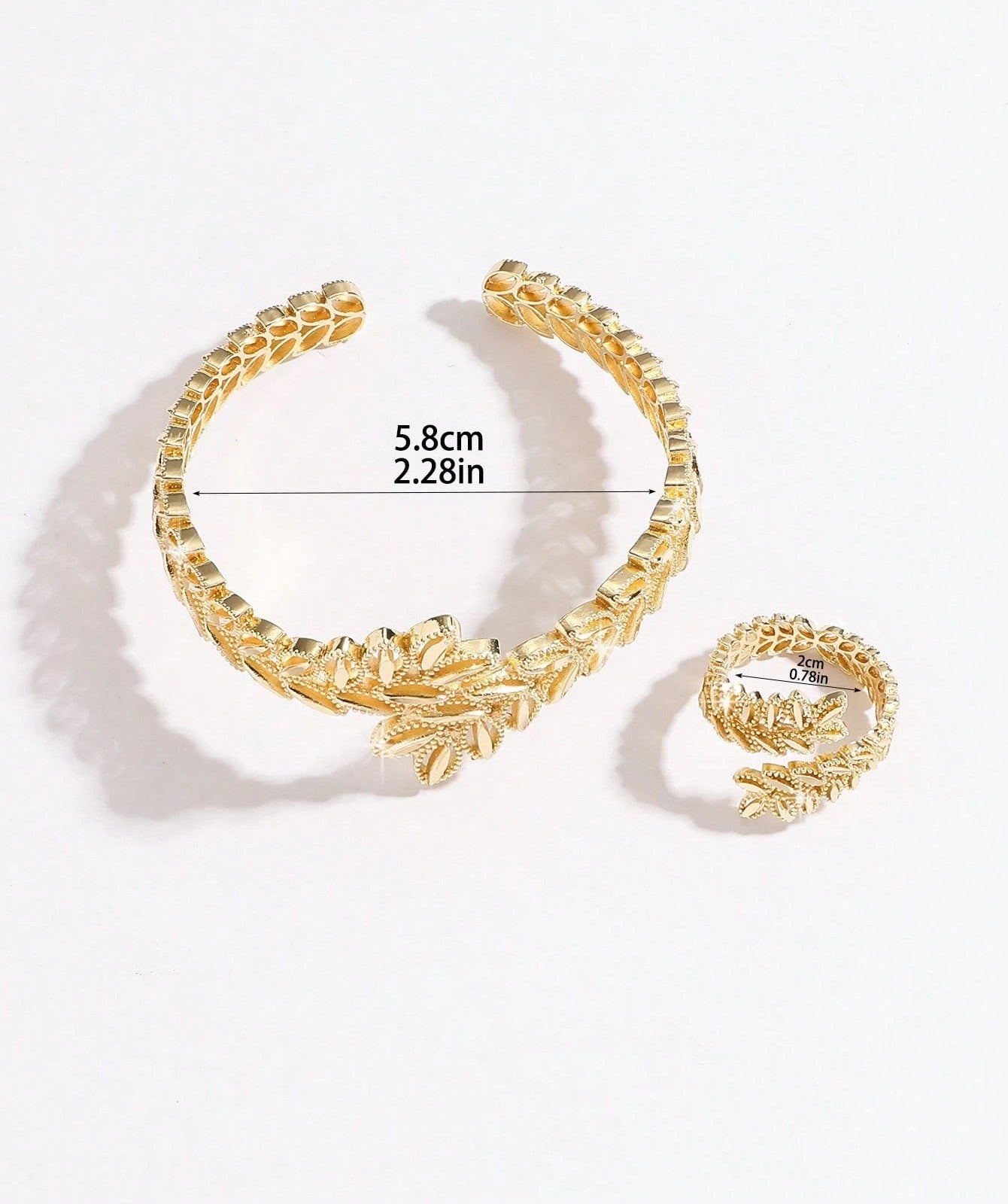 Vintage Olive Branch Jewelry Set – Bracelet & Ring