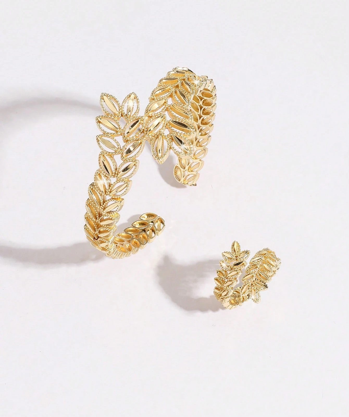 Vintage Olive Branch Jewelry Set – Bracelet & Ring