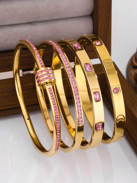 Golden Radiance™ – 4-Piece Gold-Plated Bangle Set