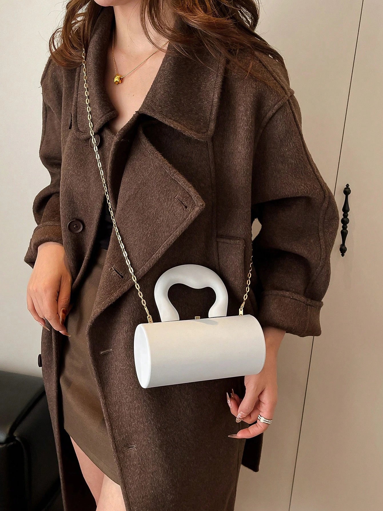 Sculpted Handle Mini Clutch – Modern Art Edition
