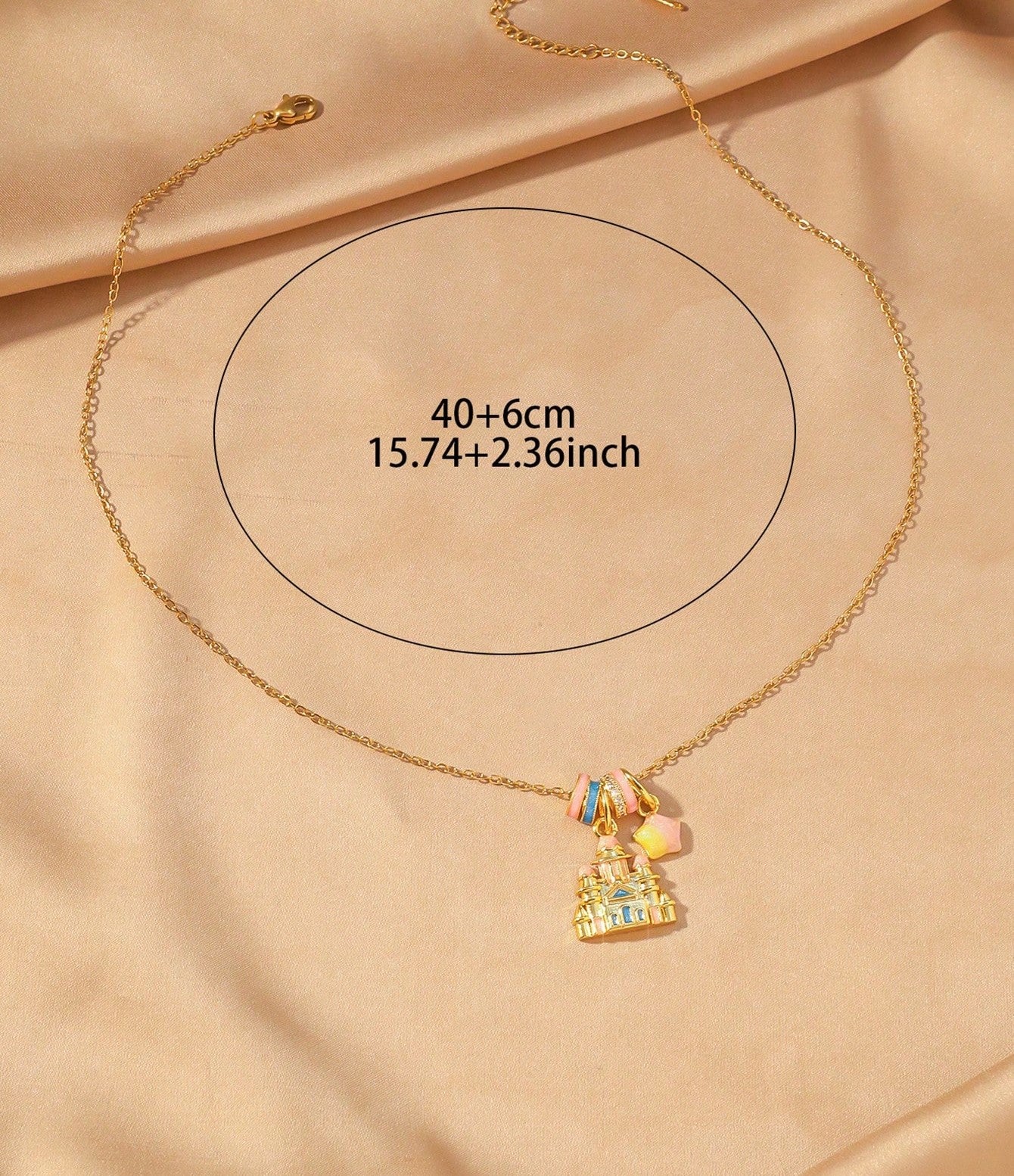 Fairytale Charm Necklace – Unicorn, Castle & Ice Cream Design