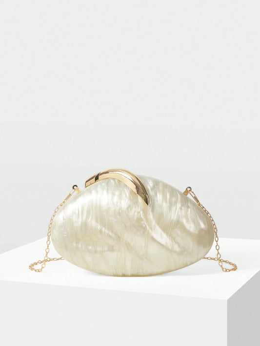 Pearl Shell Statement Clutch