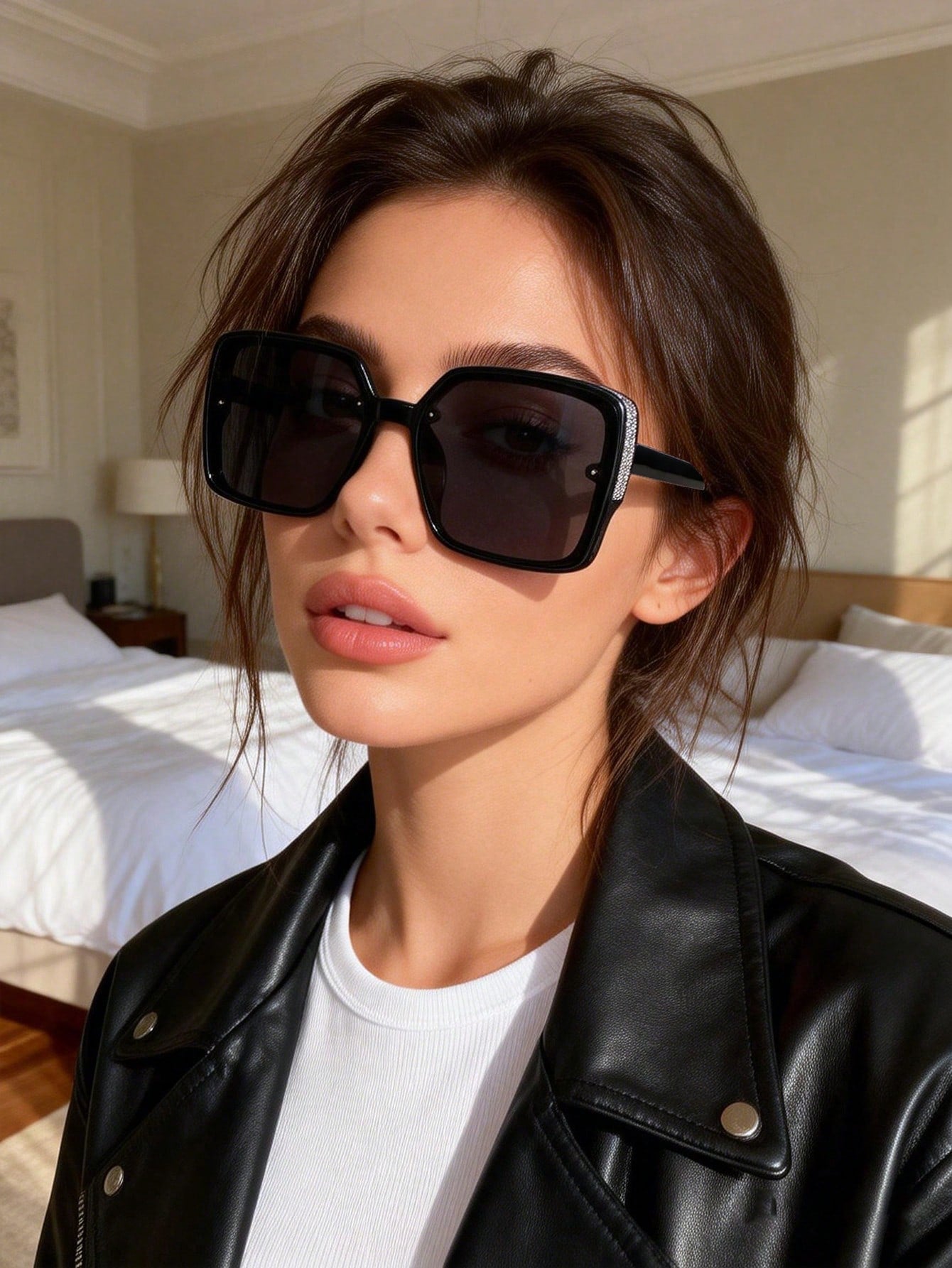 Noir Sculpt Square Sunglasses