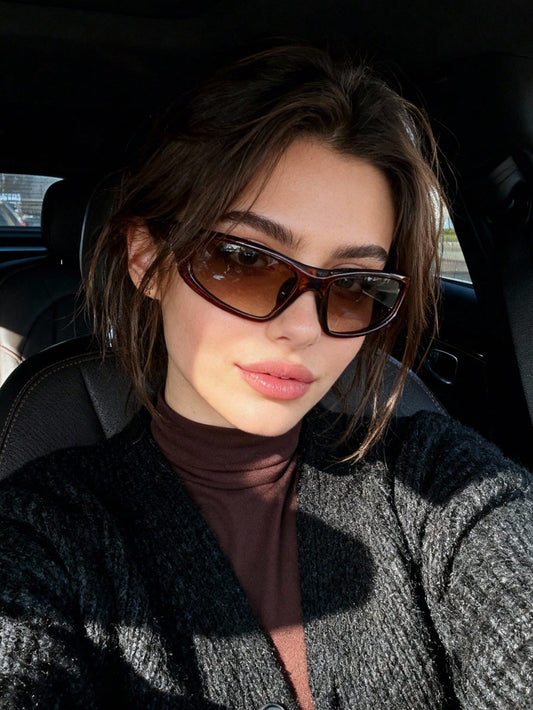 Amber Veil – Sculpted Retro Sunglasses