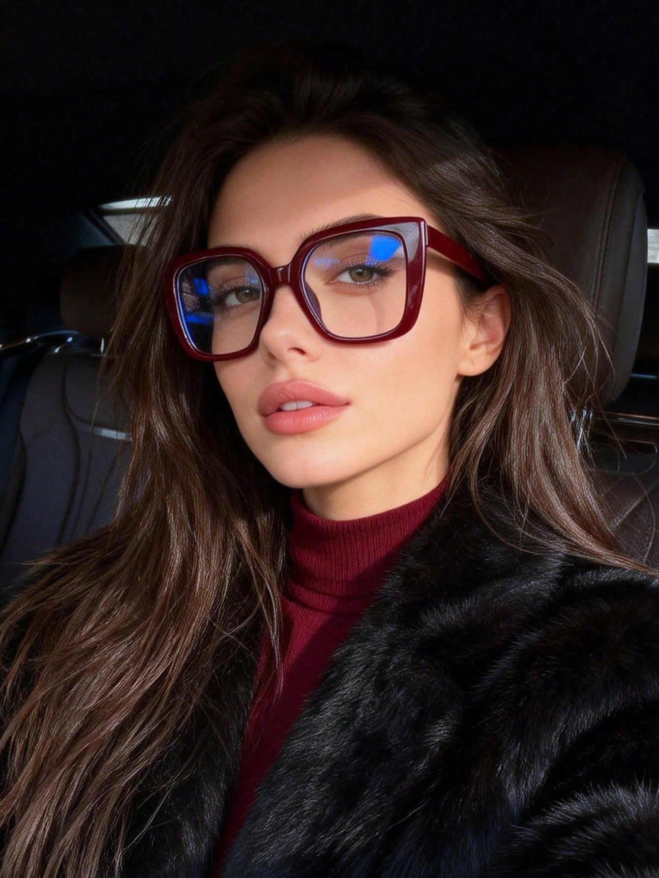 Bordeaux Muse – Statement Oversized Glasses for Effortless Luxury