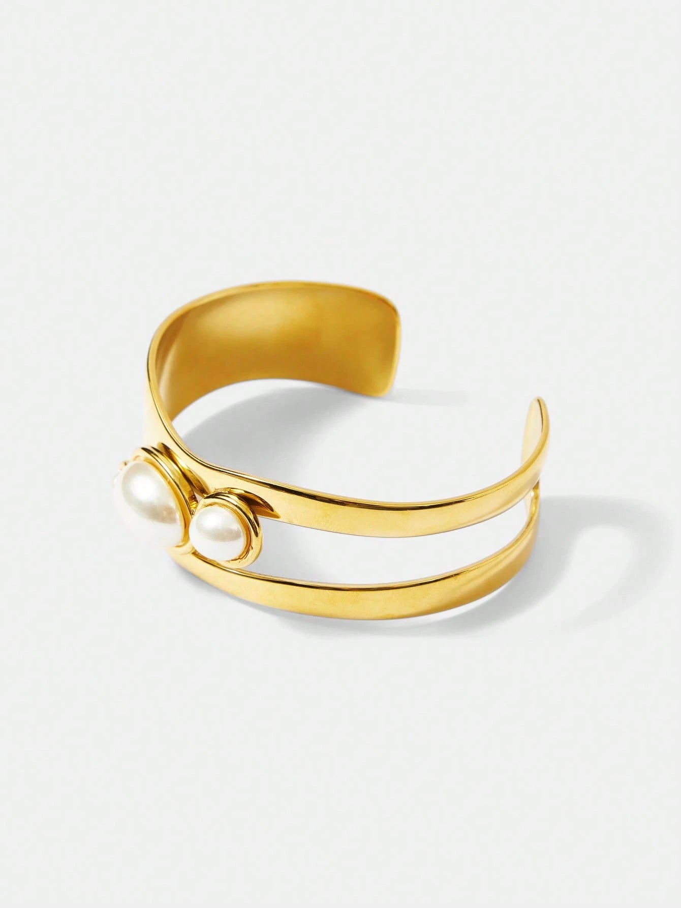 Pearl Gold Cuff Bracelet