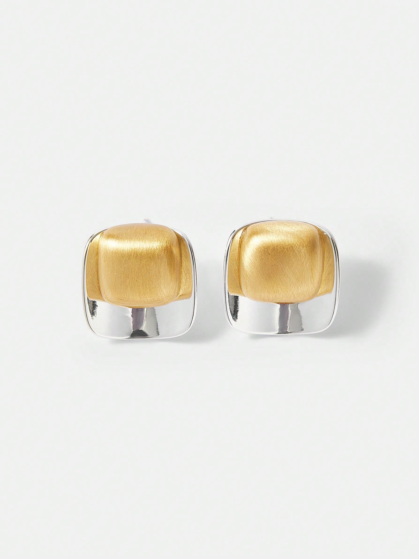 Two-Tone Sculpted Stud Earrings