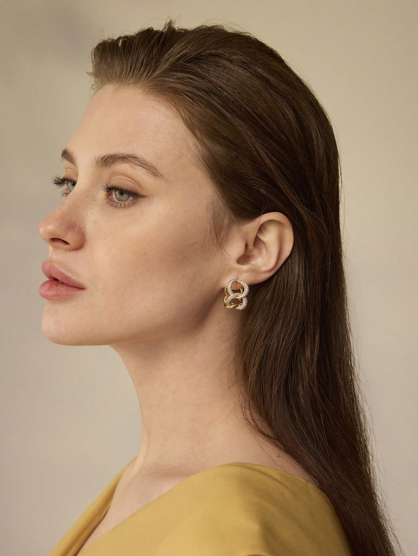 Intertwined Pavé Gold Hoop Earrings